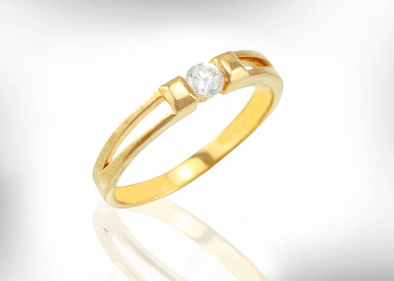 14K Gold Diamant-Verlobungsring, April Geburtsstein, Solitärring von nuritdesignjewelry