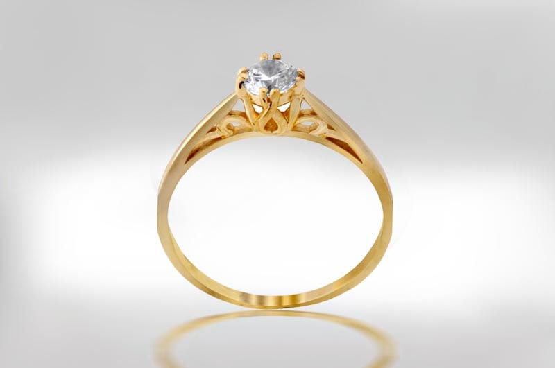 Jugendstil Diamant Solitär Ring - Einzigartiger 585 Gold Verlobungsring von nuritdesignjewelry