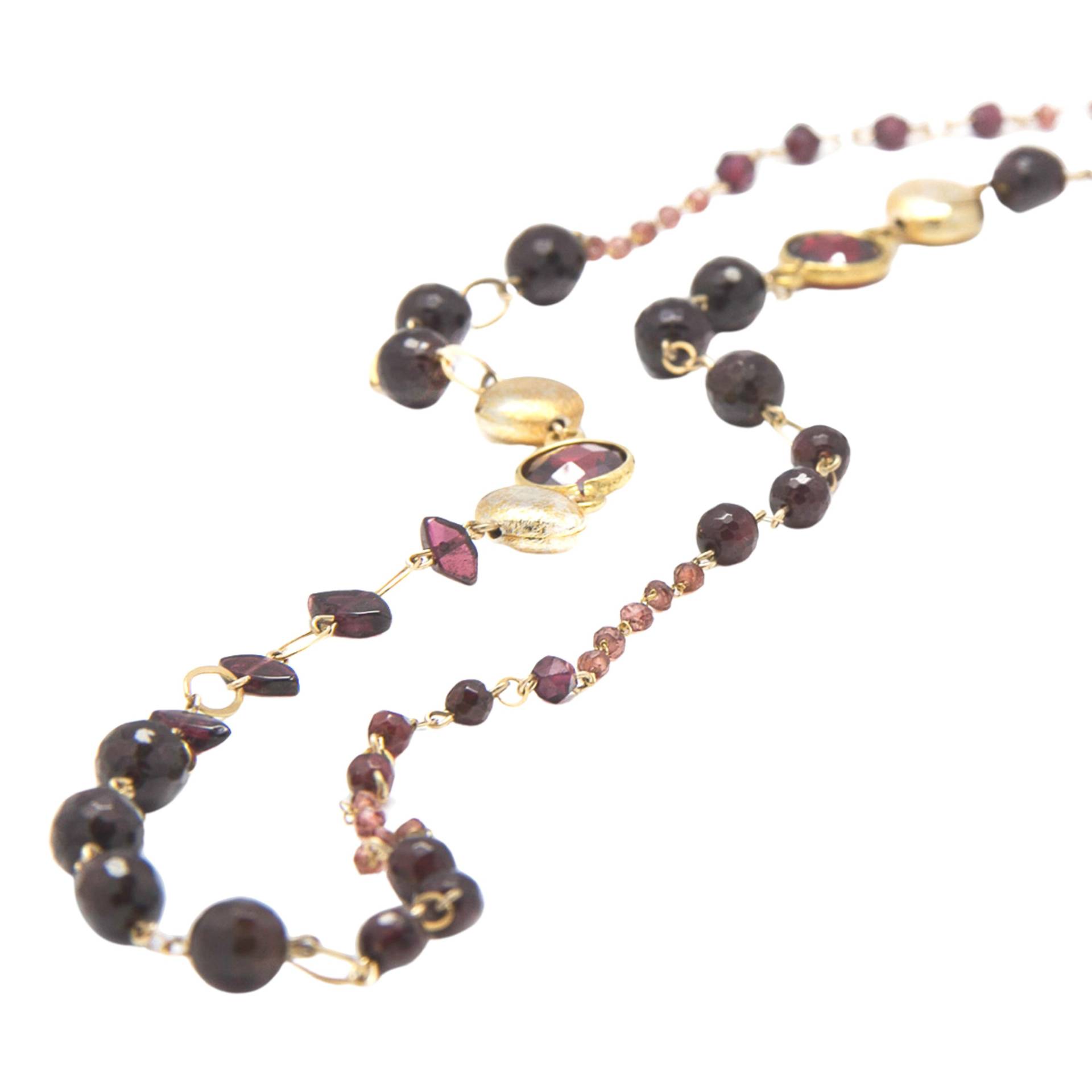 Handgefertigte Lange Granat-Halskette, Vergoldete Perlen Und Rote Edelsteine, Schmuck Geschenk Für Frauen, Januar Geburtstagsgeschenk Mutter von nuritdesignjewelry