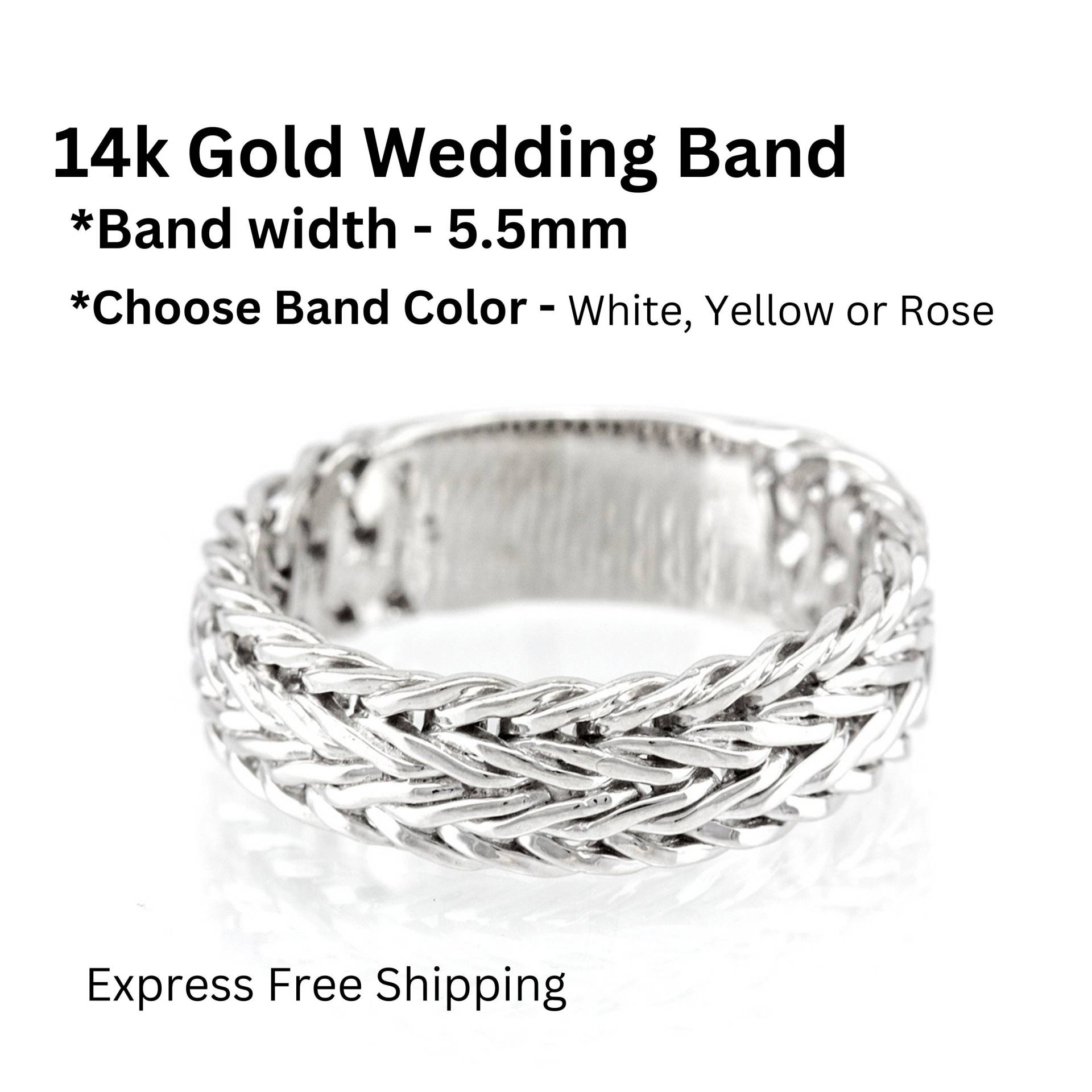 Handgemachter 14K Gold Geflochtener Ehering von nuritdesignjewelry