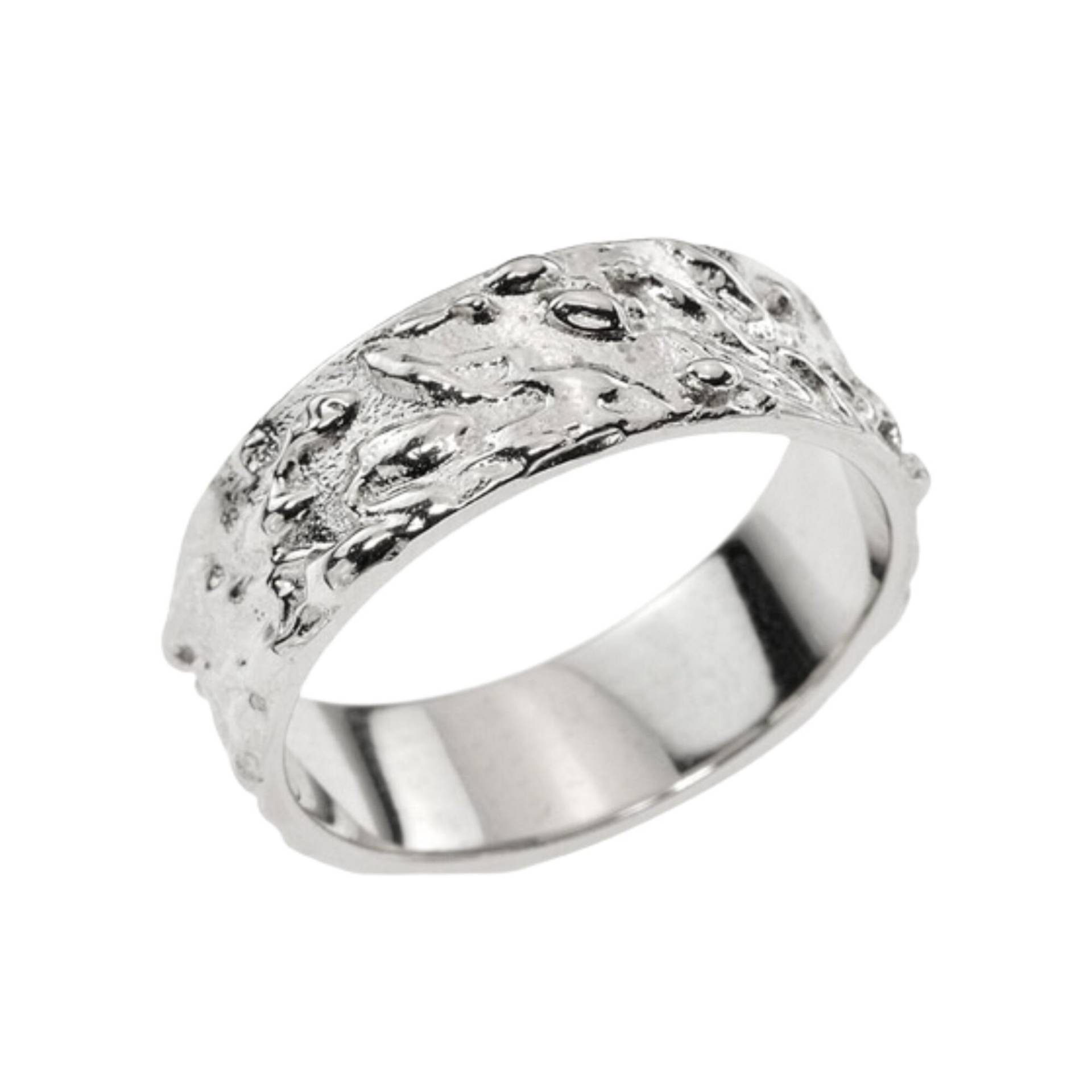 Herren Ehering Weißgold, 14K Strukturierter Herrenring, Einzigartiger 6mm Seine Und Ihre Eheringe von nuritdesignjewelry