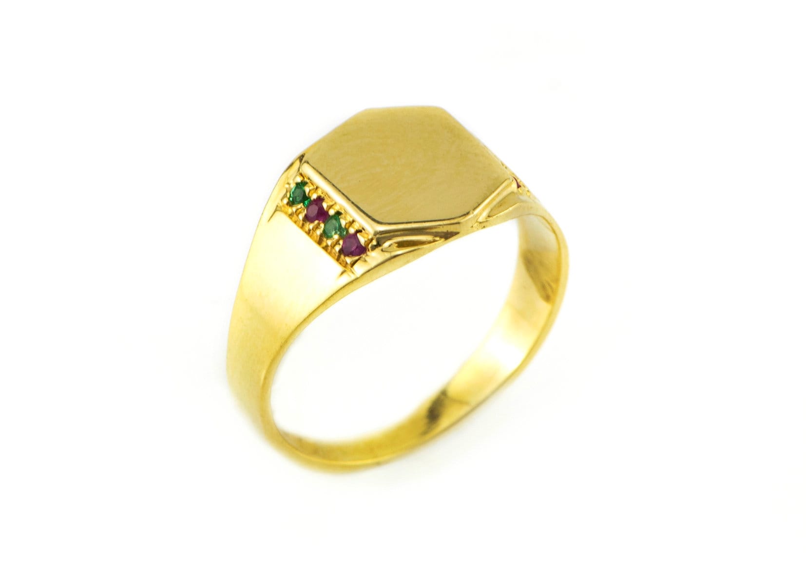 9K Gold Edelstein Siegelring, Personalisierte Gravur von nuritdesignjewelry