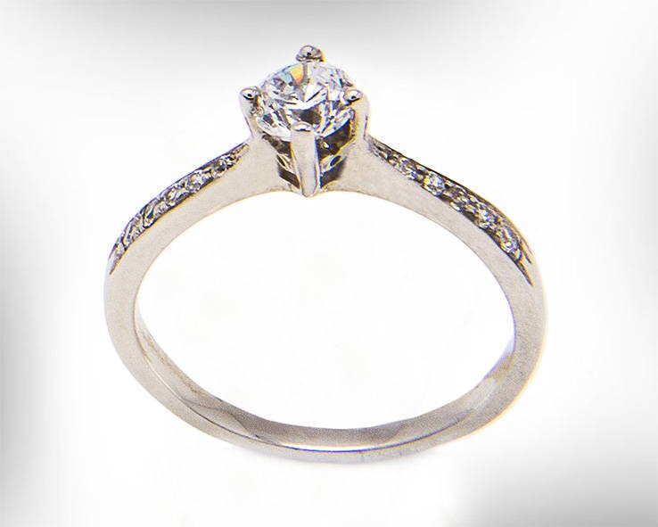 Solitär Diamant Ring, Jubiläumsring, 18K/14K Gold & Diamantring, Vintage Verlobungsring, Einzigartige Zarter Ehering von nuritdesignjewelry