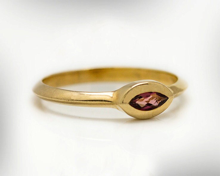 Handgemachte 14K Gold Rosa Turmalin Verlobungsring, Braut Versprechen Ring von nuritdesignjewelry