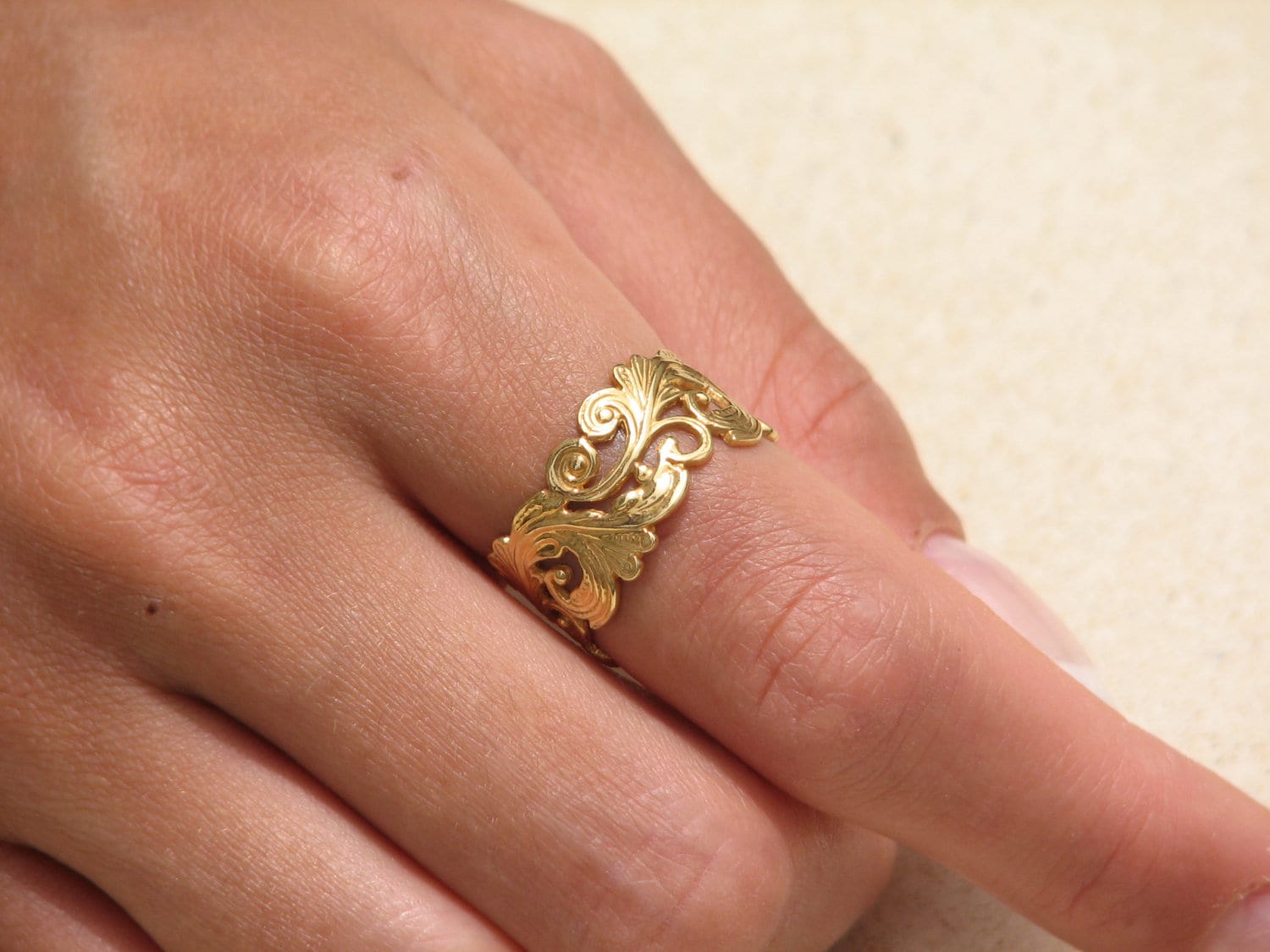 Unikat Ehering, Vintage Frauen Gold Band von nuritdesignjewelry