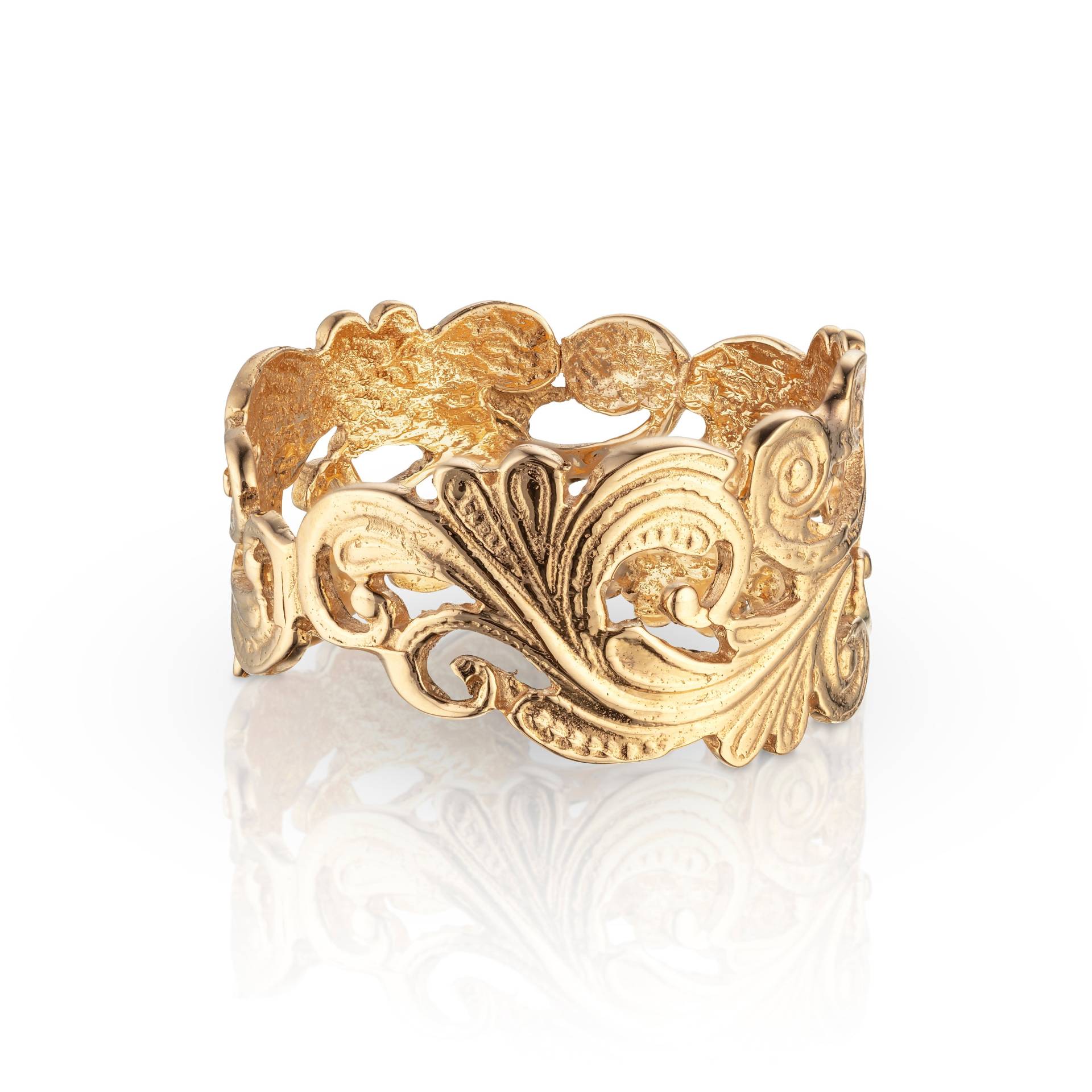 Vintage Art Deco Gold Ring, Handgemachter Filigraner Schmuck von nuritdesignjewelry