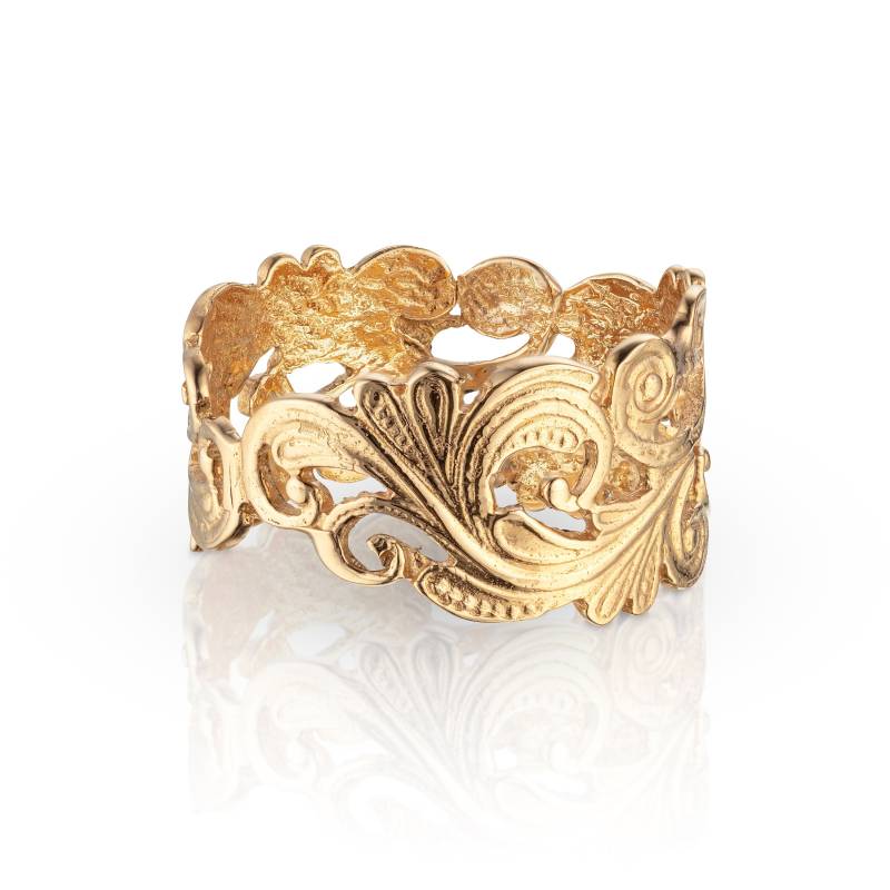 Vintage Art Deco Gold Ring, Handgemachter Filigraner Schmuck von nuritdesignjewelry