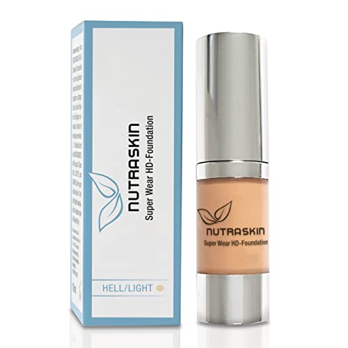 Nutraskin Super Wear HD Foundation light – Liquid Foundation I Make Up Foundation flüssig für einen strahlenden Teint I Langanhaltes und wasserfestes Primer Make Up I Made in Germany I 15ml von nutraCOSMETIC