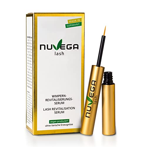 Nuvega Lash Veganes Wimpernserum ohne tierische Produkte für lange Wimpern in 4-6 Wochen, Made in Germany, Lash Serum, Serum für Wimpernwachstum, 3ml von nutraCOSMETIC