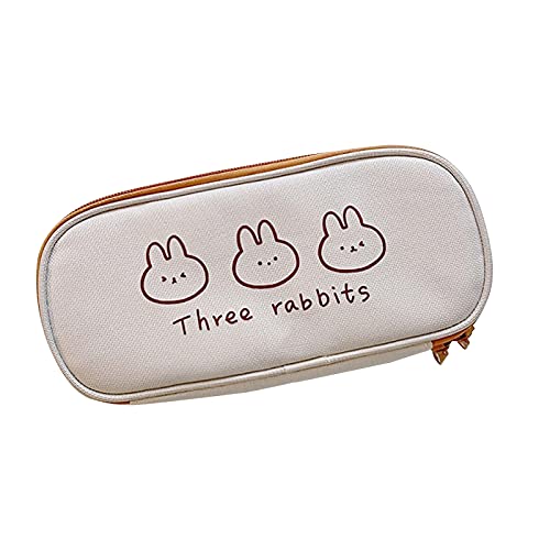 nvIEFE Niedliches Federmäppchen, großes Fassungsvermögen, Kawaii-Schreibwaren, Federmäppchen für Studenten, Teenager, Mädchen, Sekundarschule, College, Büro, Organizer (Rabbit A) von nvIEFE