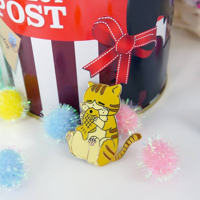 Emaille Pin Taiyaki Getigerte Katze Emaille Pin Taiyaki Getigerte Katze von nyanzilla