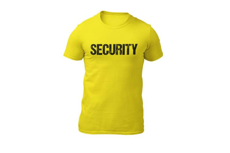 Helles Gelbes Sicherheit-T-Shirt Vorder - Und Rückseite Bedrucktes Herren Event-Shirt-T-Shirt von nycfactory