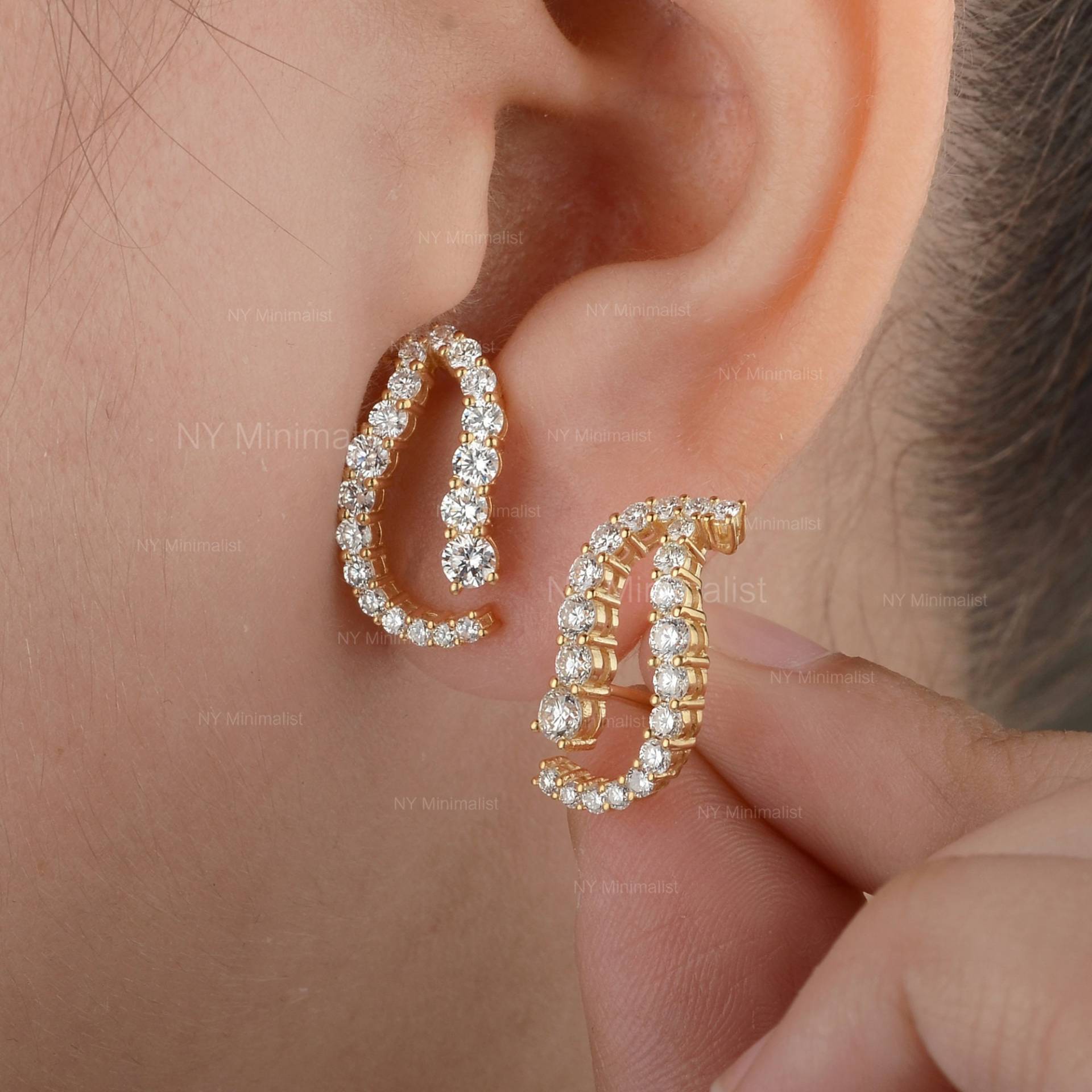 Echte Rundschliff Diamant Ohrstecker Ohrringe Massiv 14K Gelbgold Zertifizierte Cluster Von Ny Minimalist Hochzeitsgeschenk Echte Rundschliff Diamant Ohrstecker Ohrringe Massiv 14K Gelbgold Zertifizierte Cluster Von Ny Minimalist Hochzeitsgeschenk von nyminimalist