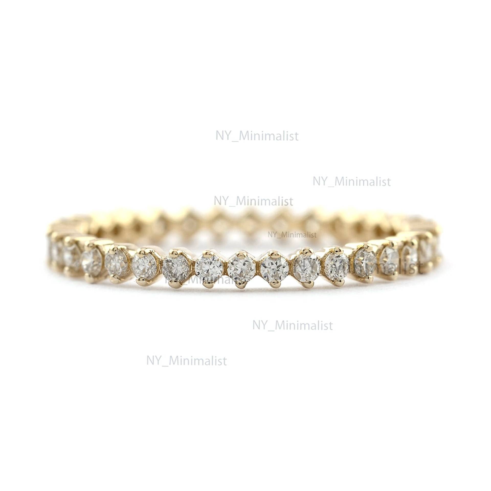 Echter Diamant Eternity Ring/14K Gold Volle Ewigkeit Weeding Band Stapelbarer Thanksgiving Geschenk Für Sie von nyminimalist