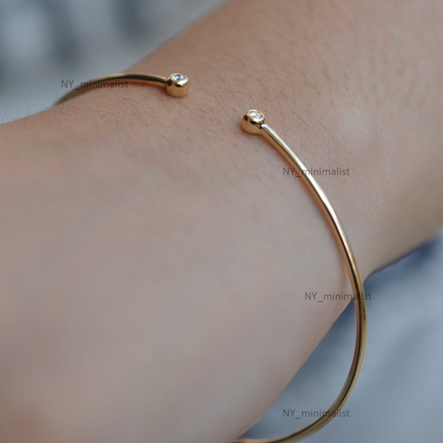 Gold Diamant Armreif Feiner Schmuck Von Ny Minimalist von nyminimalist