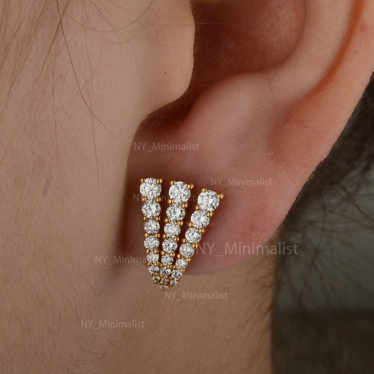 Zertifizierte Echte Si Klarheit G H Farbcluster Diamant Huggie Hoop Ohrringe Massiv 14K Gelbgold Ny Minimalist Kostbare Schmuck Geschenkideen Zertifizierte Echte Si Klarheit G H Farbcluster Diamant Huggie Hoop Ohrringe Massiv 14K Gelbgold Ny Minimalist Kostbare Schmuck Geschenkideen von nyminimalist