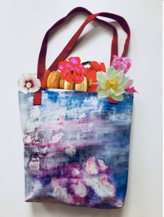 Lavendel Tote Bag. Abstrakte Kunst Tote. Muttertagsgeschenk. Personalisiertes Firmengeschenk. Druck Auf Wasserdichte Einkaufstasche von nymphaeastudio