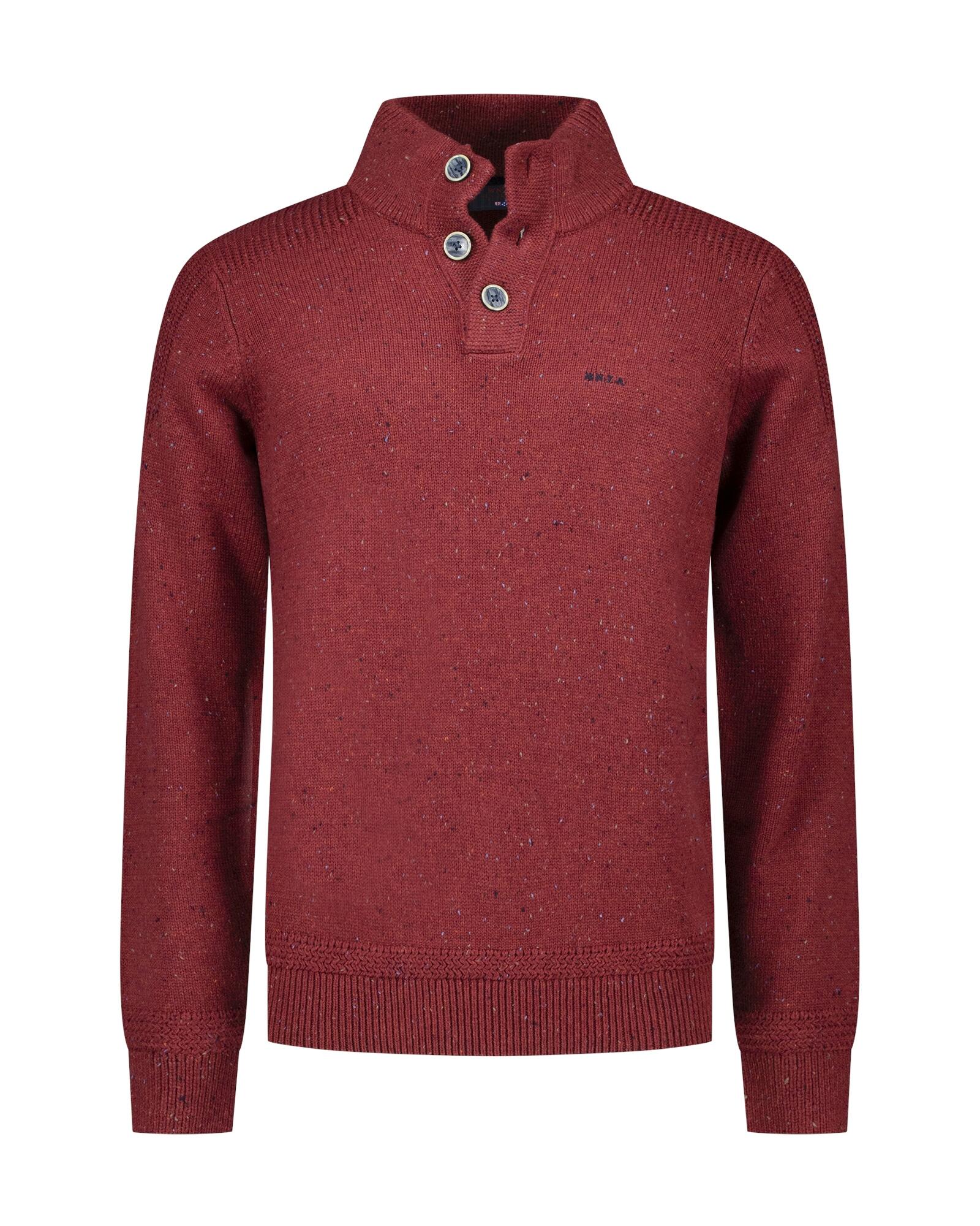 nza new zealand auckland - Pullover Männlich cherry red melange - Gr. - M von nza new zealand auckland