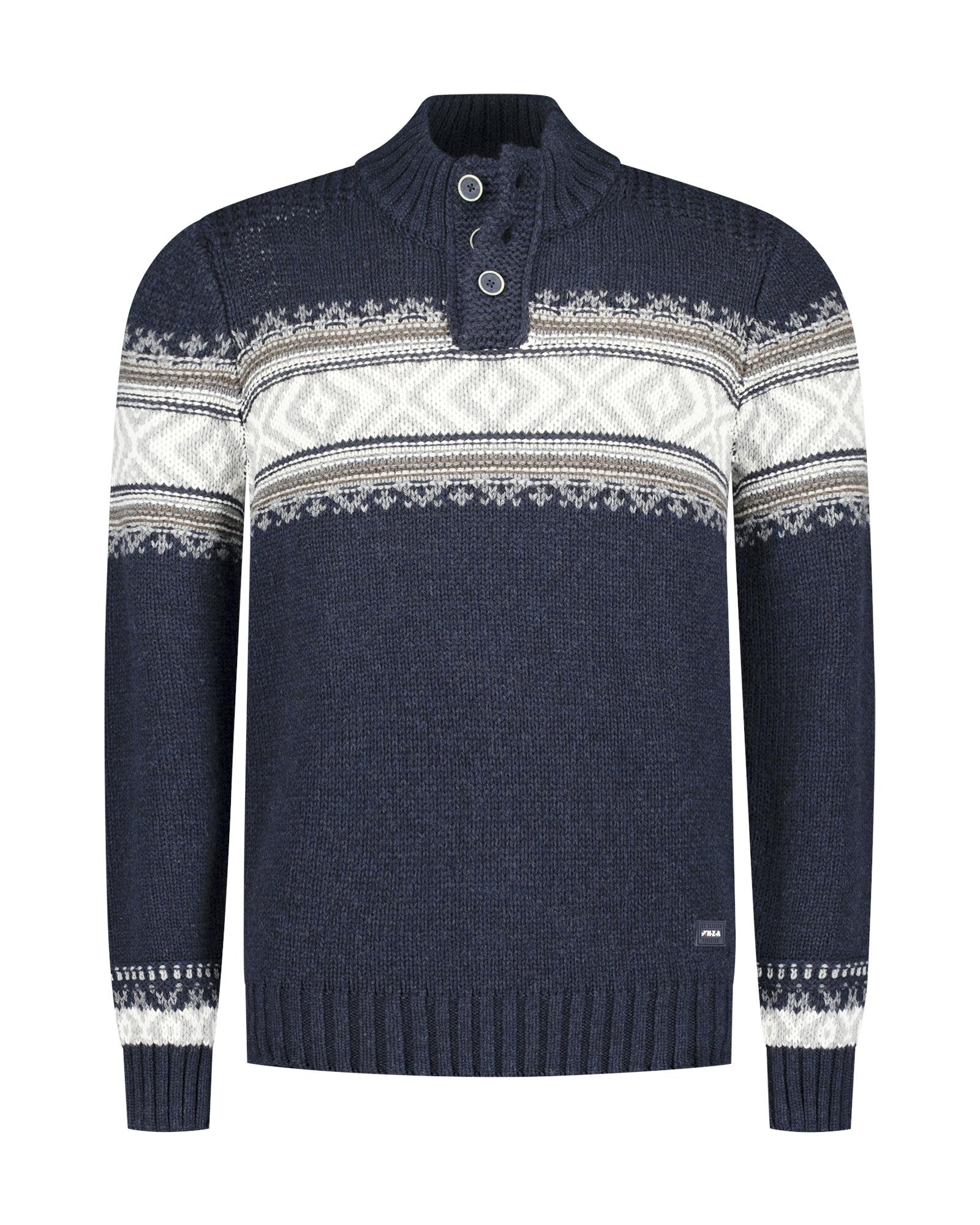 nza new zealand auckland - Pullover Männlich classic navy melange - Gr. - L von nza new zealand auckland