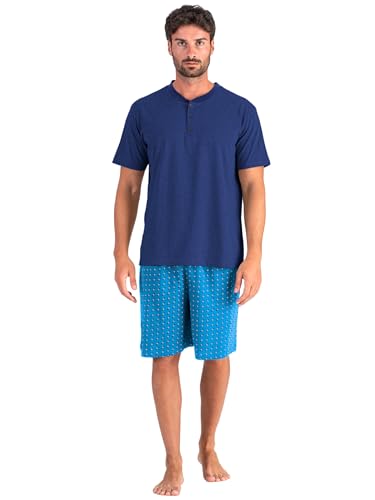 o-day DeFonseca Sommer-Pyjama für Herren, kurz, aus 100 % Baumwolle, leicht, Set aus Oberteil und Shorts, Regular Fit, M-XXL, Modell 2, XL o-day DeFonseca Sommer-Pyjama für Herren, kurz, aus 100 % Baumwolle, leicht, Set aus Oberteil und Shorts, Regular Fit, M-XXL, Modell 2, XL von o-day