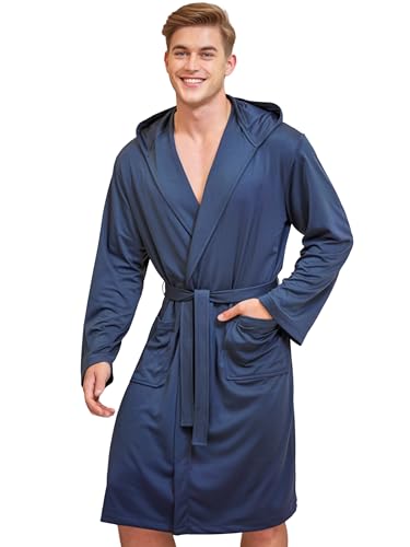 o-day Herren-Bademantel aus Mikrofaser – Platzsparender Damen-Bademantel aus Mikrofaser für Reisen, Pool Mikrofaser 2.0 (DE/NL/SE/PL, Alphanumerisch, L, Regular, Regular, BLU NAVY) von o-day