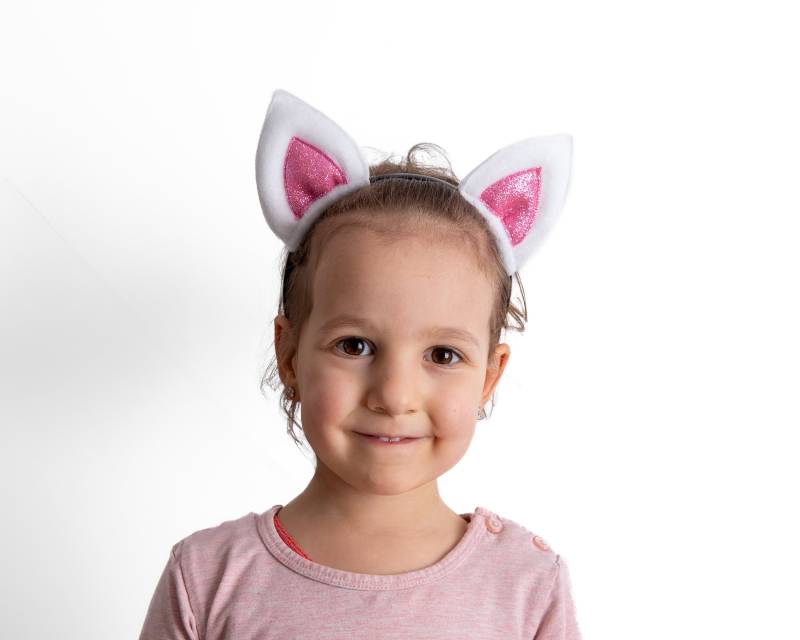 Halloween Katzenohren/Süßes Kitty Stirnband Mit Glänzendem Rosa Katze Cosplay Kostüm Accessoire Für Rollenspiele Erwachsene Und Kinder von oKidz