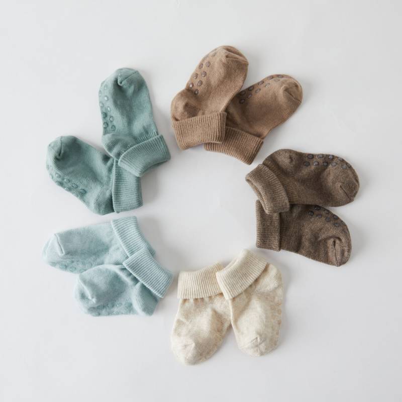 5Er-Pack Bio Babysocken Set 1/Antirutsch-Socken Neugeborene Socken Farbige von oakandpinemarket