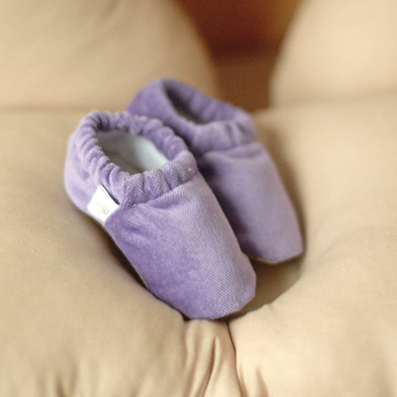 Samt Krabbelschuhe Lila/Lauflernschuhe Hausschuhe Vegane Babyschuhe von oakandpinemarket
