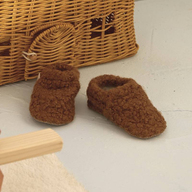 Wolle Krabbelschuhe Braun/Lauflernschuhe Hausschuhe Vegane Babyschuhe von oakandpinemarket