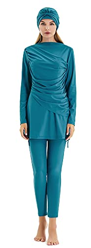 obaSeteck Damen Burkini Badeanzug Modest Badeanzug Muslimische Bademode mit voller Abdeckung Islamischer Hijab Damen Schwimmen Übergröße (Z4, XS) von obaSeteck