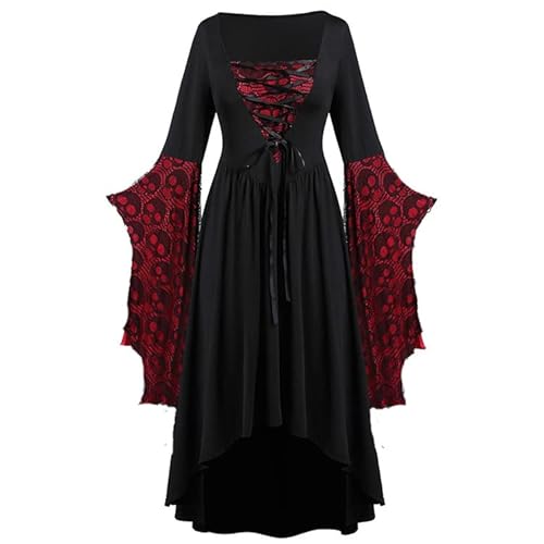 obaSeteck Renaissance Kleid für Frauen Dress up Halloween Mittelalterliche Kostüm Faire Gothic Kleid (3XL, Z2) von obaSeteck