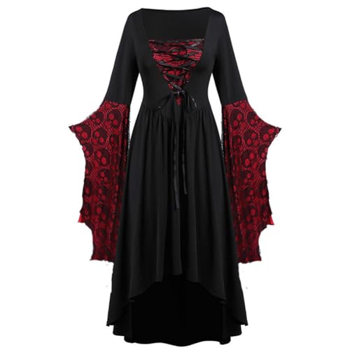 obaSeteck Renaissance Kleid für Frauen Dress up Halloween Mittelalterliche Kostüm Faire Gothic Kleid (5XL, Z2) von obaSeteck