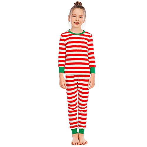 obaSeteck Urlaub Weihnachten gestreifte Pyjamas Familie Pjs Matching Set Xmas Jammies für Paare Jugend (140, Z3) von obaSeteck