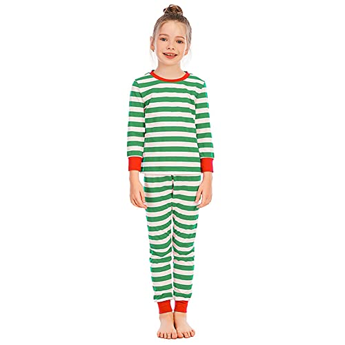 obaSeteck Urlaub Weihnachten gestreifte Pyjamas Familie Pjs Matching Set Xmas Jammies für Paare Jugend (140, Z6) von obaSeteck