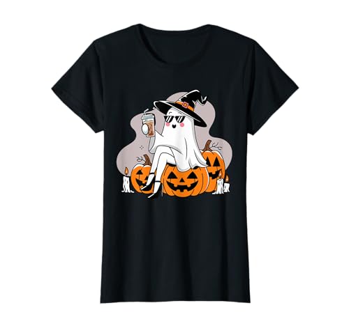 Funny Halloween Boo Ice Coffee Spooky ghost Mom Women Girls T-Shirt von obeezon