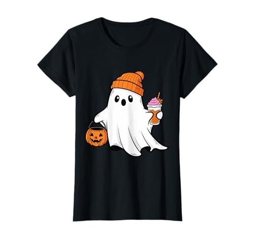 Funny Halloween Boo Ice Coffee Spooky ghost Mom Women Girls T-Shirt von obeezon