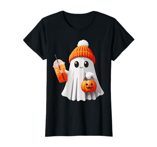Funny Halloween Boo Ice Coffee Spooky ghost Mom Women Girls T-Shirt von obeezon