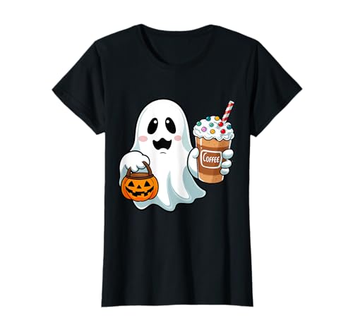 Funny Halloween Boo Ice Coffee Spooky ghost Mom Women Girls T-Shirt von obeezon