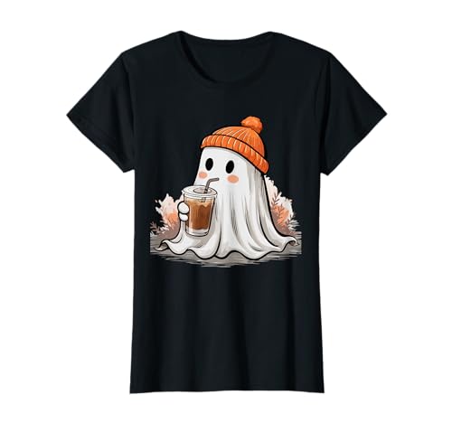 Funny Halloween Boo Ice Coffee Spooky ghost Mom Women Girls T-Shirt von obeezon