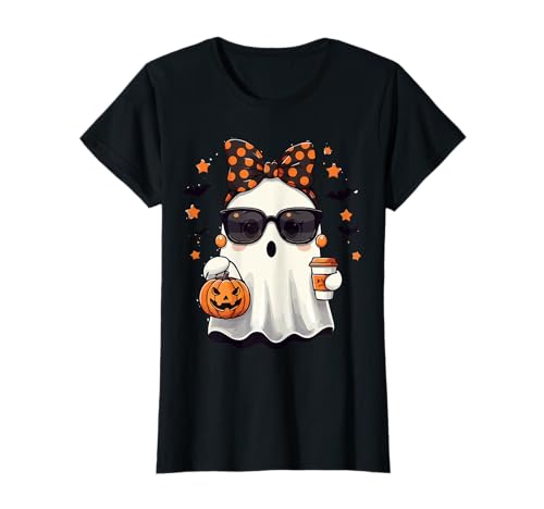 Funny Halloween Boo Ice Coffee Spooky ghost Mom Women Girls T-Shirt von obeezon