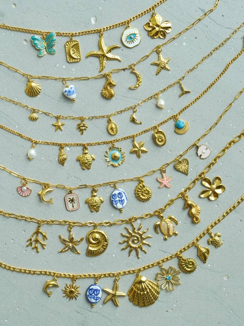 Bauen Sie Ihre Eigene Halskette, Gravierbare Juwelen, Sommer-strand-Schmuck, Personalisiertes Geschenk, Gemischtes Metall, Meerjungfrau, Surfer von oceanbytahlia