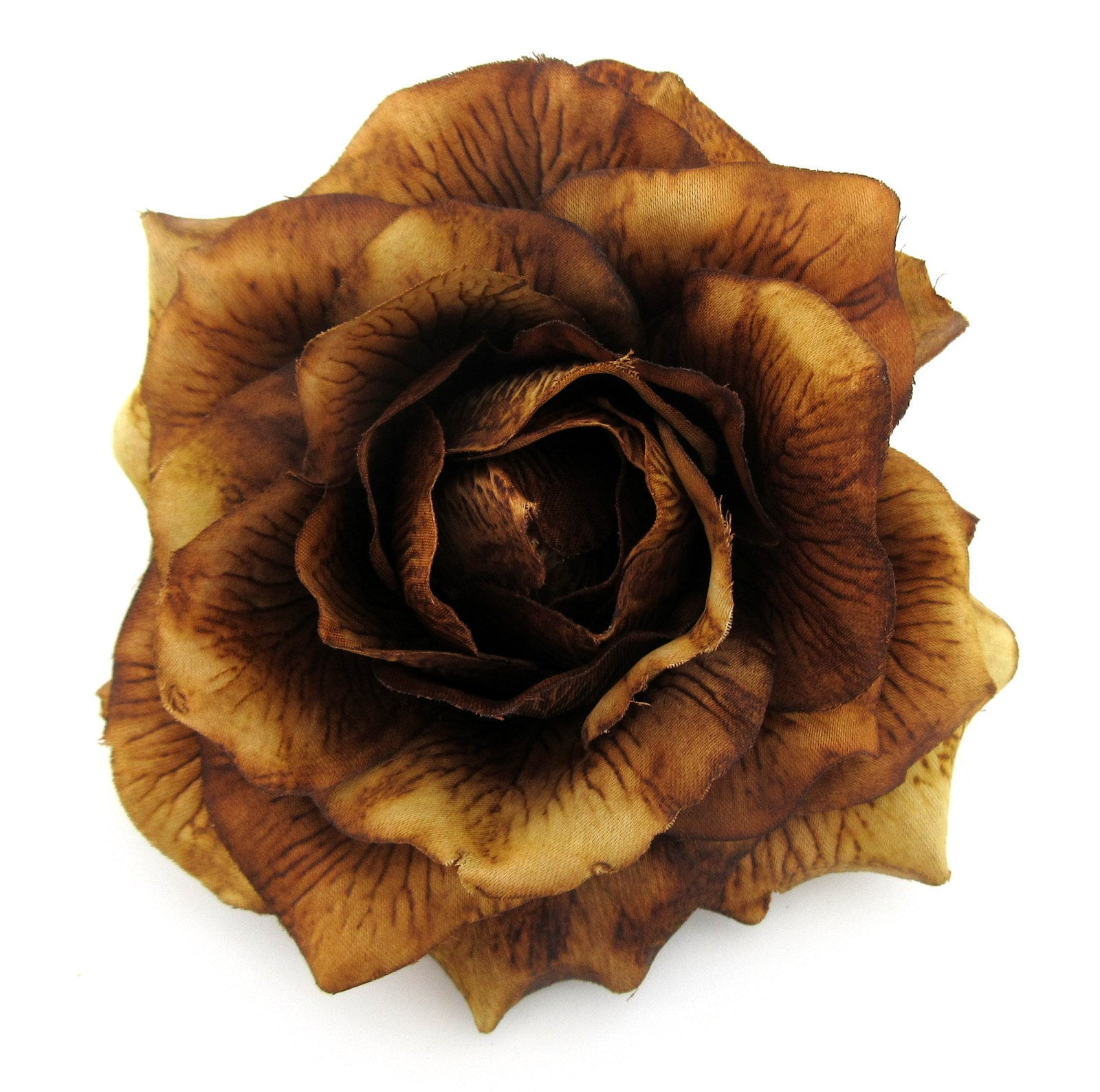 14, 5 cm Braune Bronze Rose Poly Seidenblumen Brosche 14, 5 cm Braune Bronze Rose Poly Seidenblumen Brosche von oceansEdge11