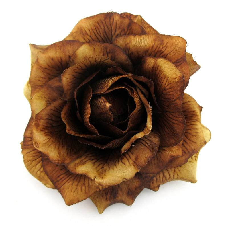 14, 5 cm Braune Bronze Rose Poly Seidenblumen Brosche 14, 5 cm Braune Bronze Rose Poly Seidenblumen Brosche von oceansEdge11