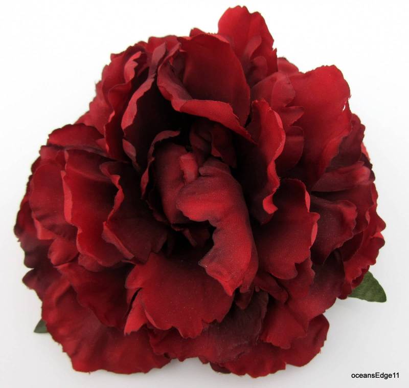 6 "Rote Pfingstrose Poly Seidenblumen Brosche 6 "Rote Pfingstrose Poly Seidenblumen Brosche von oceansEdge11