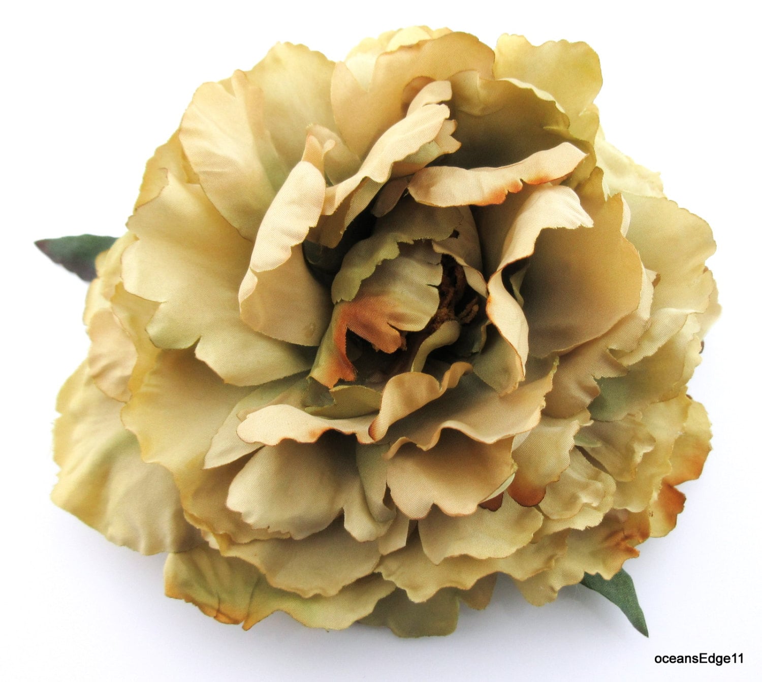 6 "Tan Beige Siena Peony Poly Silk Blumenbrosche Pin 6 "Tan Beige Siena Peony Poly Silk Blumenbrosche Pin von oceansEdge11