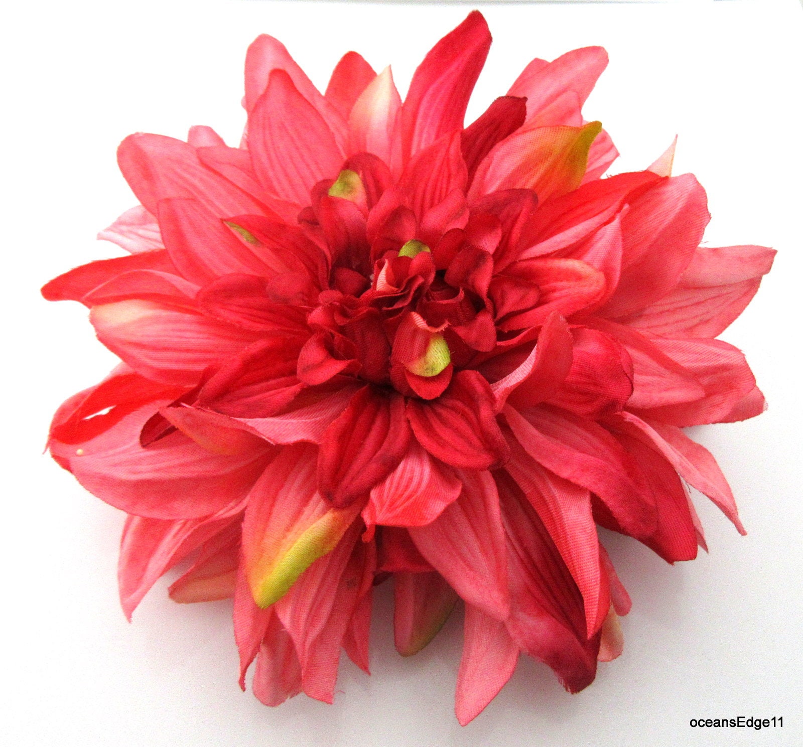 Große 6 "Fuchsia Pink Sage Dahlie Poly Silk Blumenbrosche Große 6 "Fuchsia Pink Sage Dahlie Poly Silk Blumenbrosche von oceansEdge11