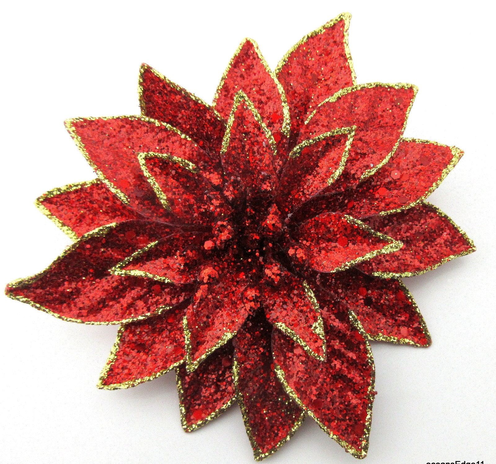 Große 6 "Rotgold Voller Glitter Weihnachtsstern Blumen Brosche Pin Große 6 "Rotgold Voller Glitter Weihnachtsstern Blumen Brosche Pin von oceansEdge11