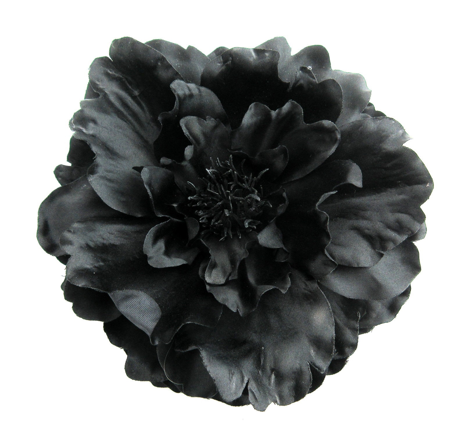 Große 6 "Schwarze Peony Poly Silk Blumen Haarspange Große 6 "Schwarze Peony Poly Silk Blumen Haarspange von oceansEdge11