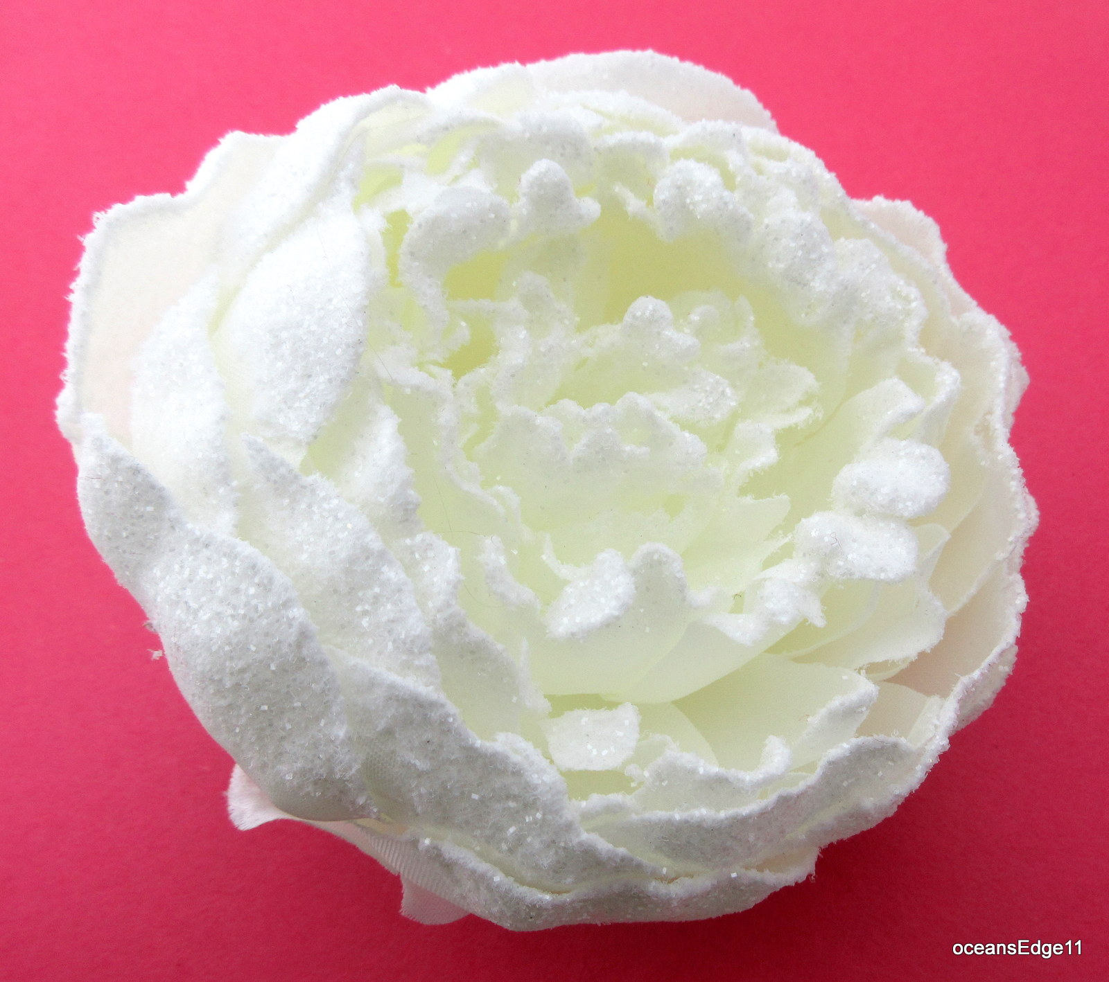 Schnee Weiße Glitzer Peony Poly Seidenblume Haarspange Schnee Weiße Glitzer Peony Poly Seidenblume Haarspange von oceansEdge11