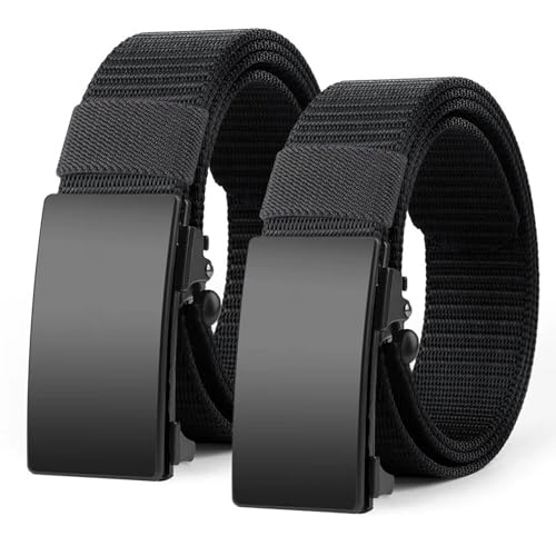 oeeo 2 Stück Gürtel Herren Ohne Löcher,Arbeitsgürtel Herren,Verstellbar Nylon Stoff Gürtel Der Outdoor Business Arbeitsgürtel Passt überall Hin von oeeo